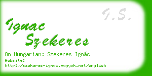 ignac szekeres business card